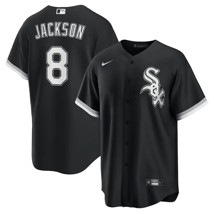 Men Chicago White Sox #8 Bo Jackson Nike Black Alternate Cooperstown Collection Replica Player MLB Jersey->chicago white sox->MLB Jersey